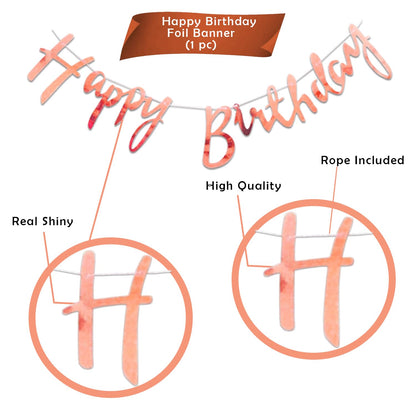 Pink & Rose Gold Balloon | Happy Birthday Decoration Kit – 66 Pcs Combo