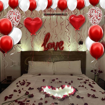 Love Balloon Decoration Set – 33 Pcs Red & White Theme