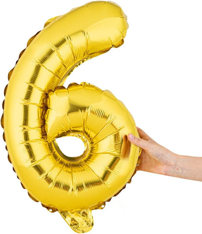 1 Pack of foil number Balloons Party Decoration (Golden)