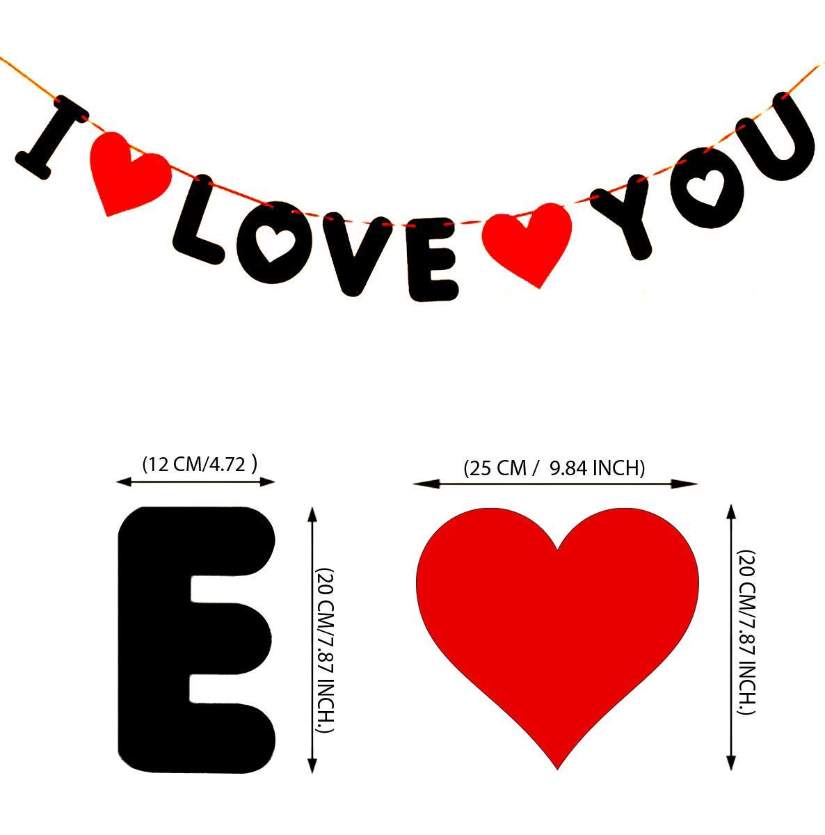 68 PCS I Love You Decoration Combo – Romantic Red & Gold Theme