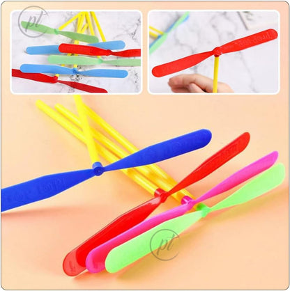 Flying Bamboo Copter Toy – Colorful Hand Launch Helicopter for Kids (Pack of 12)