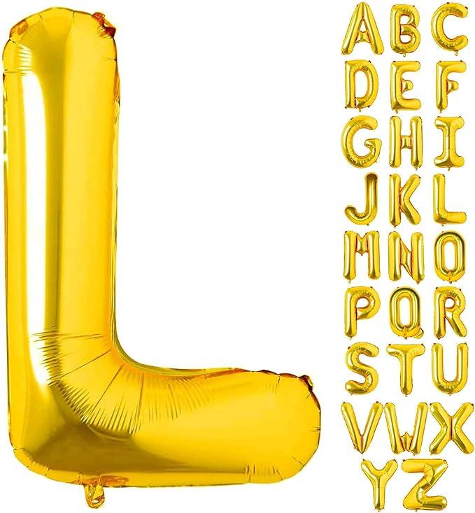 Customized alphabet foil balloons in Golden color