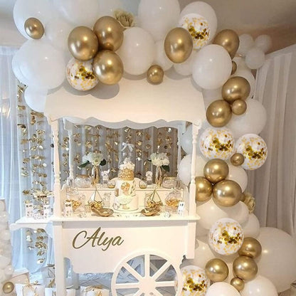 104 Pcs White Gold Balloon for Wedding & Birthday Party