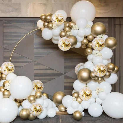 104 Pcs White Gold Balloon for Wedding & Birthday Party