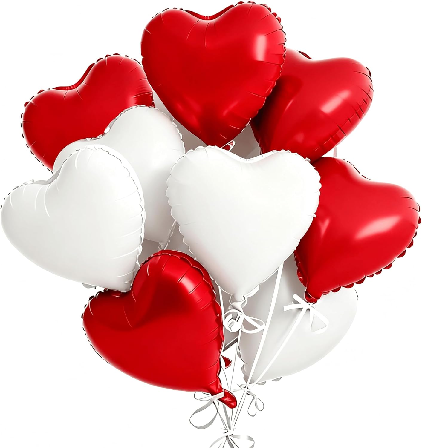 Heart Balloons, 12Pcs Heart Shaped Foil Balloons for Valentines Day