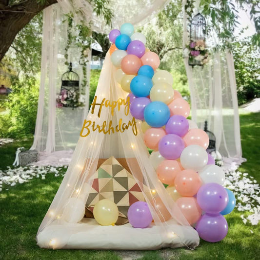 Birthday Decoration Kit Includes Multicolor Pastel Balloons - 49 Pcs Pack