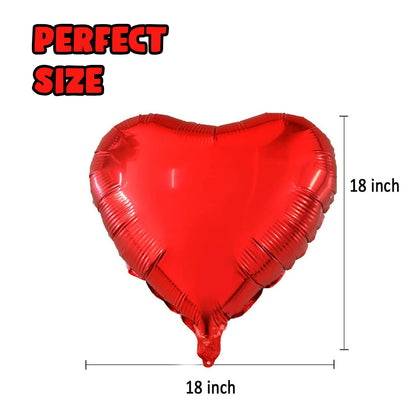 12 PCS Love Foil Balloon Combo – Red Heart & Love Letter Set