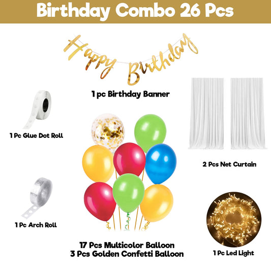 Birthday Decoration Kit - 26Pcs Cabana Tent Decoration Items For Girl