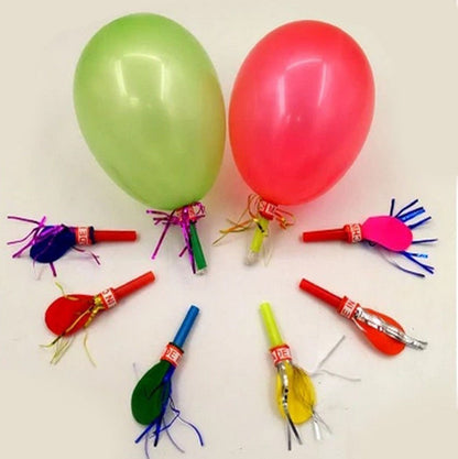 Balloon Blow Whistle Set – Fun Party Blowers with Balloons (Pack of 15)
