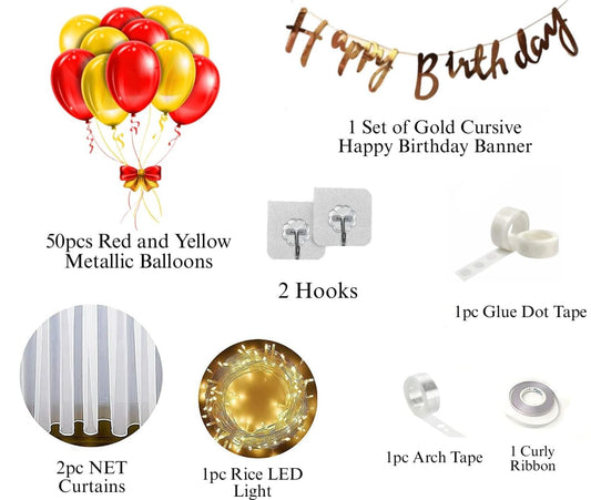 Happy Birthday Decoration Kit - 59Pcs Canopy Tent For Decoration