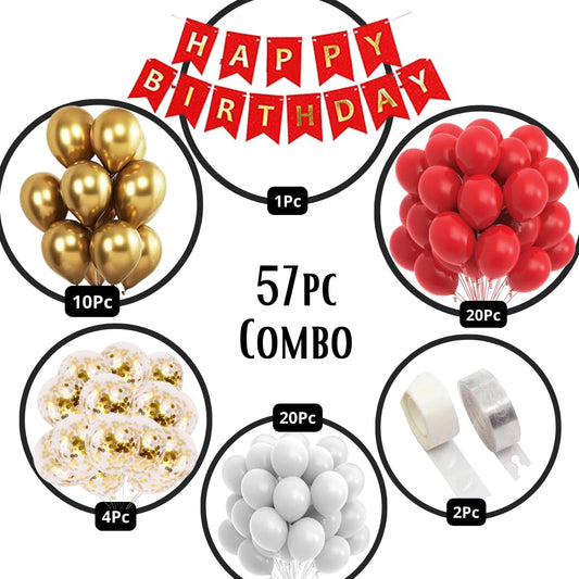 Happy Birthday Decoration Kit For Girls – Set of 57 Pcs Combo