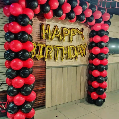 Red Black Balloon Garland Kit - 104Pcs Party Decoration