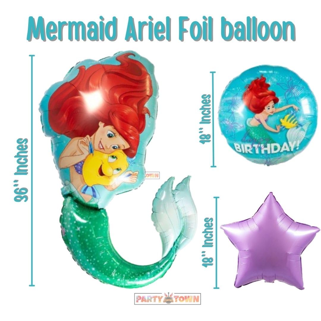 Delightful 48-Piece Mermaid Party Balloon Arch Kit - 32-inch Foil, Helium Ready