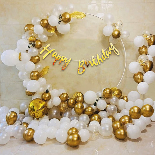 Golden Birthday Decoration Kit For Husband And Wife- Combo of 47 Pcs