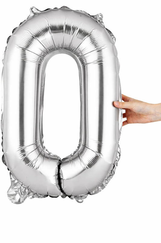 1 Pack of foil number Balloons Party Decoration (Silver)
