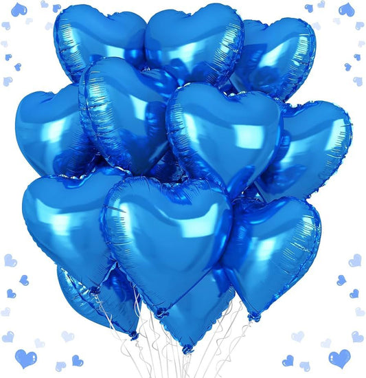 Heart Balloons, 12 Pcs Heart Shaped Foil Balloons