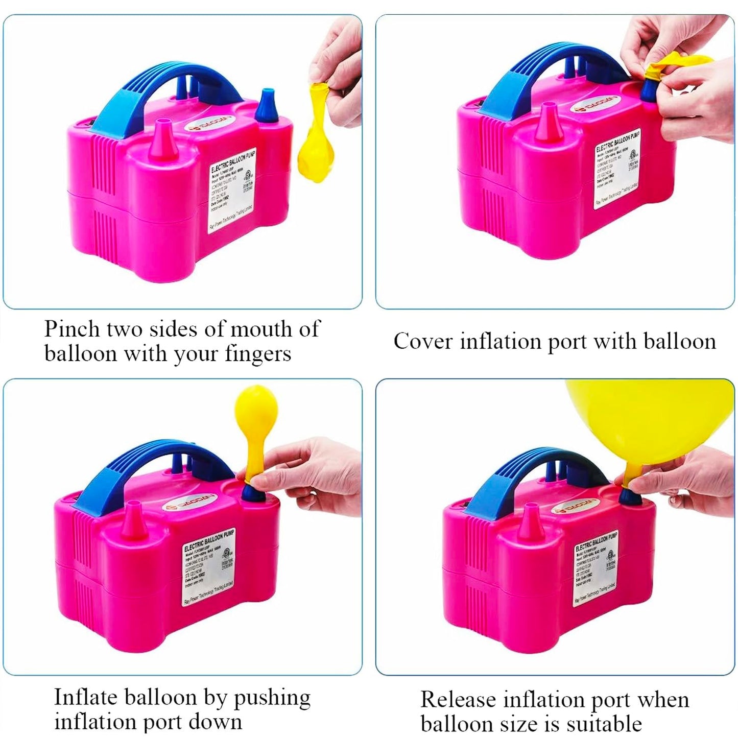 Electric Air Balloon Pump Machine Dual Nozzle 220V