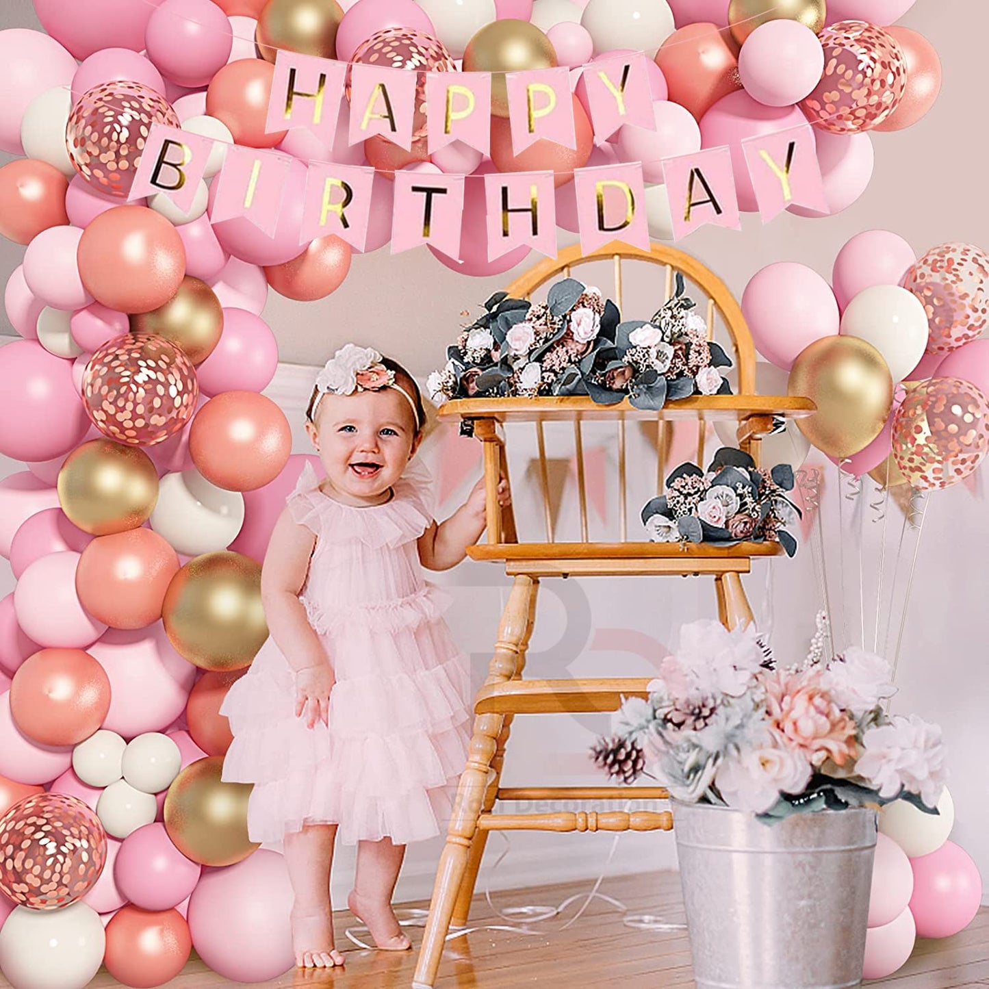 Birthday Decoration Kit For Girls – Set of 57 Pcs