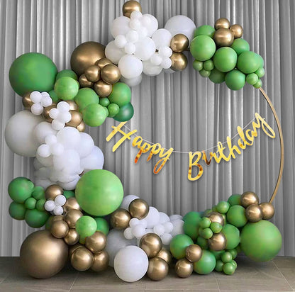 Green & Gold Balloon Garland Arch Kit –Set of 48 Pcs