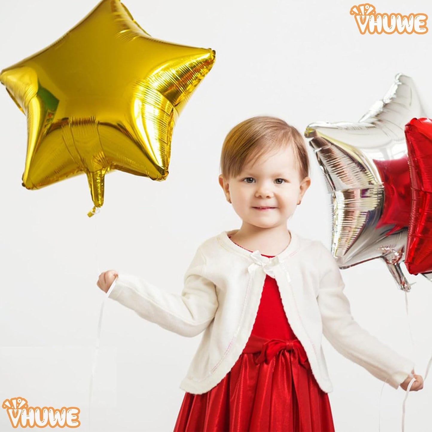 10 Pcs  Star Shaped Mylar Helium Foil Metallic Balloon