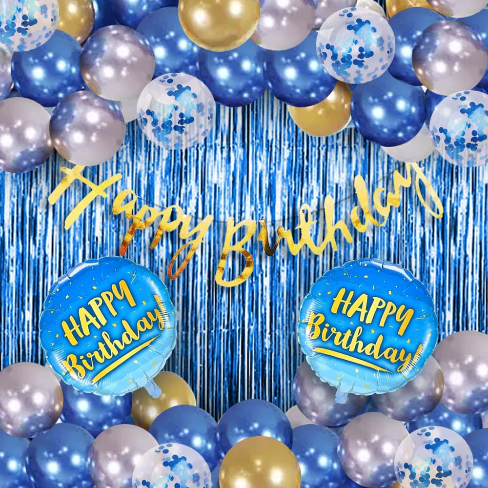 Happy Birthday Decoration Kit For Boys - 44 Pcs Combo