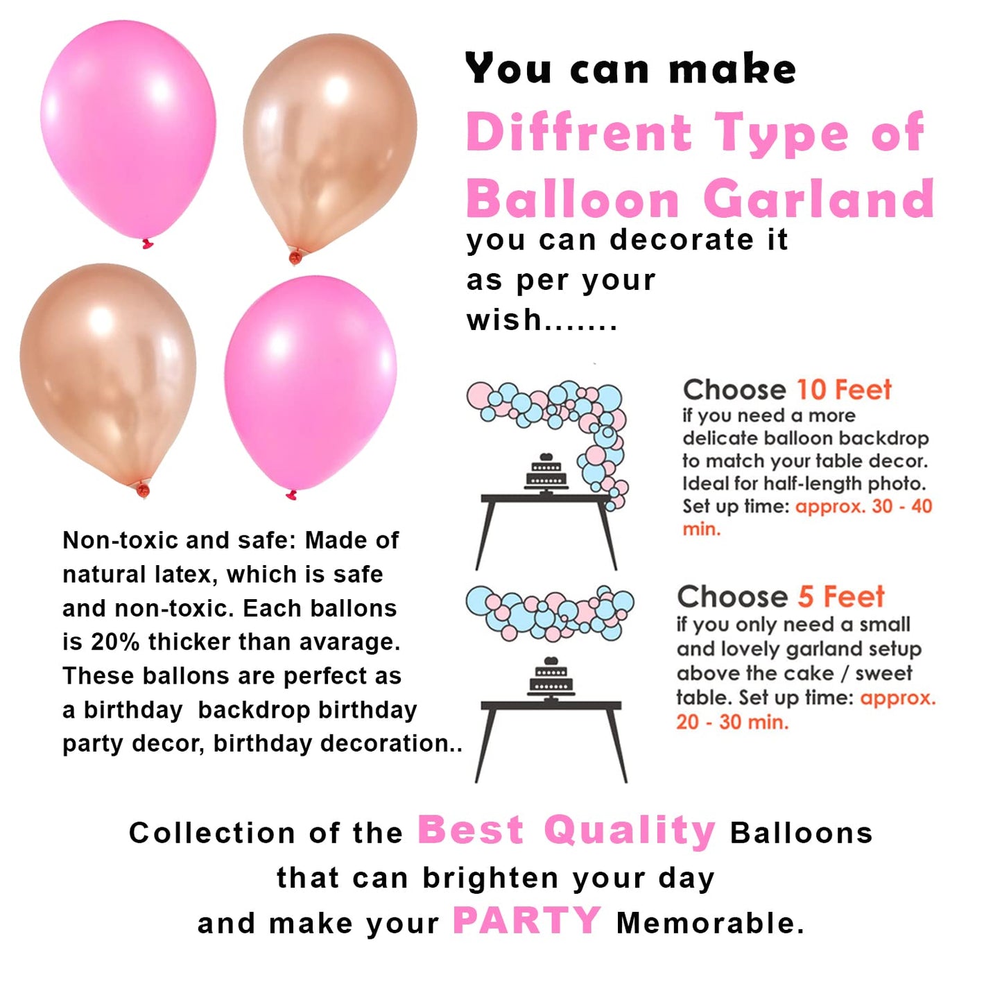 Birthday Decoration Items For Girls -Peak of 47Pcs