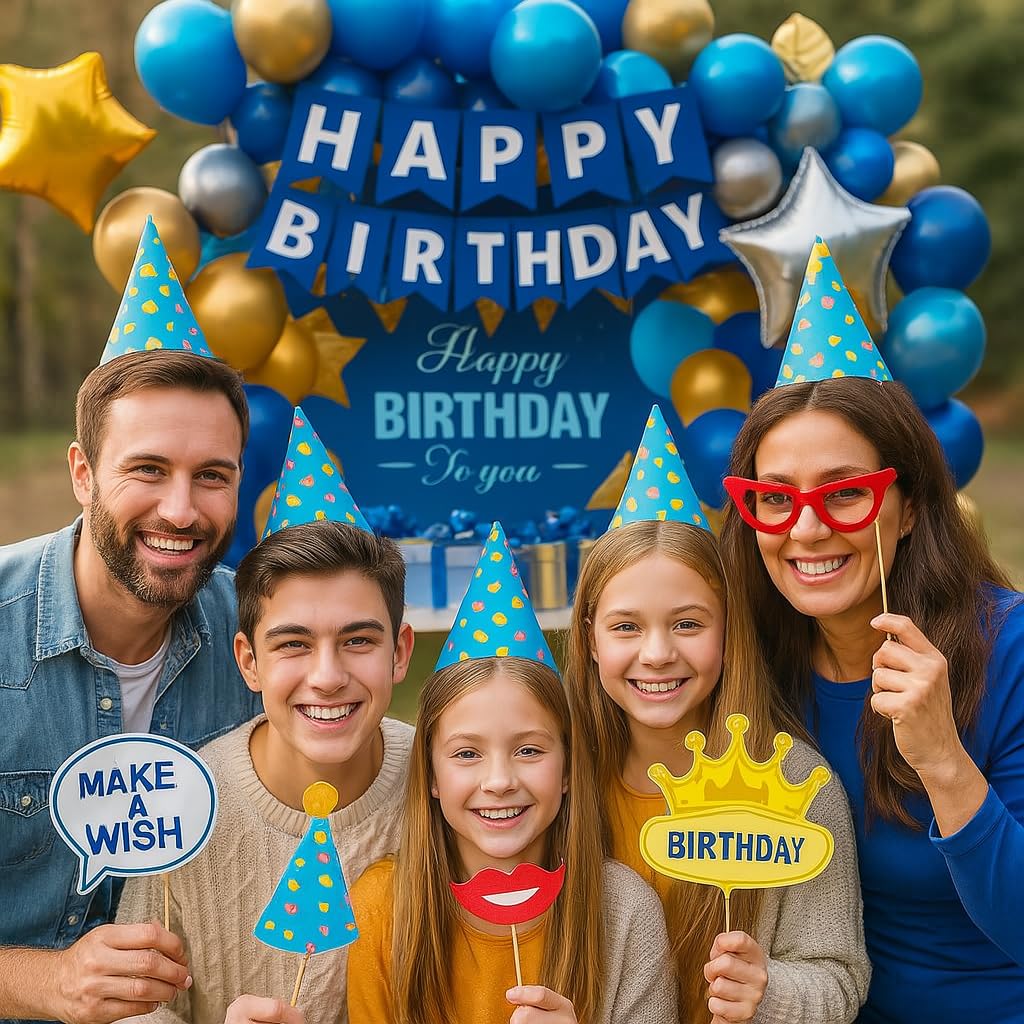 Happy Birthday Decoration Kit - 58 Pcs Birthday Decoration Items for Boy