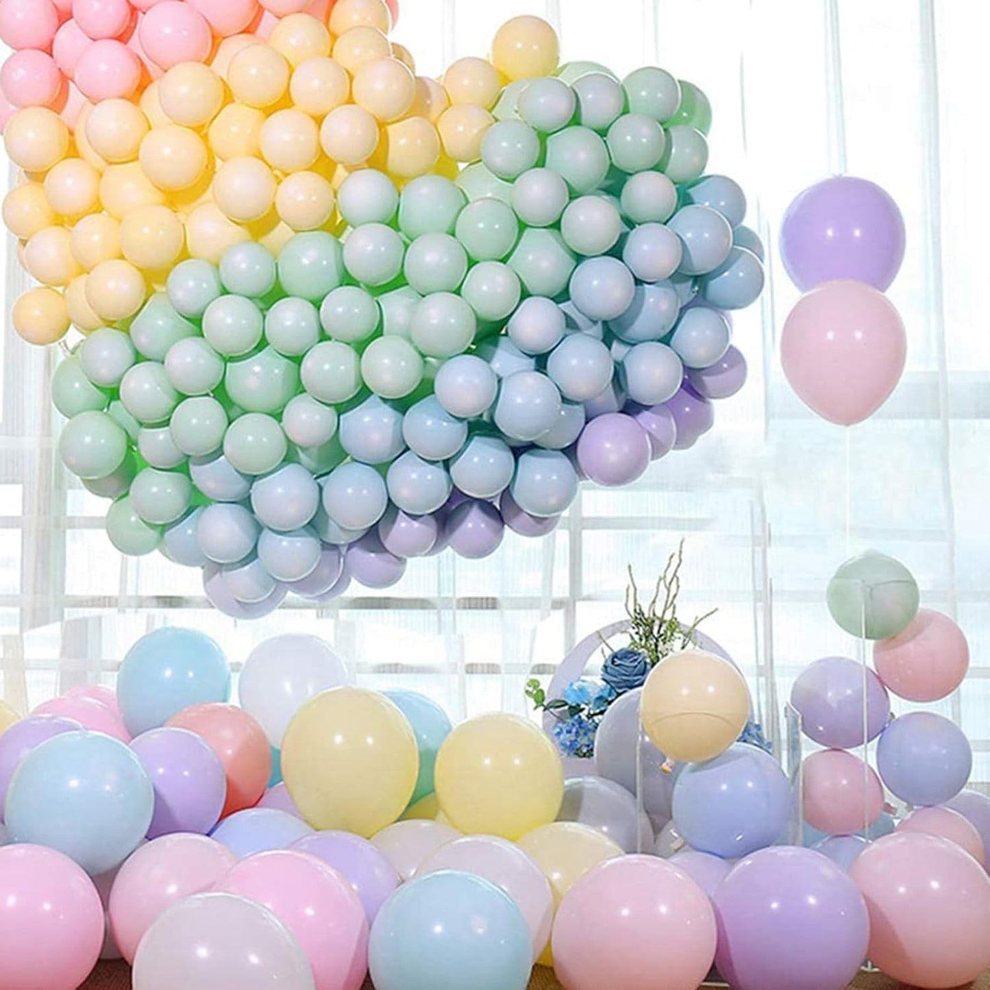 Vibrant Pink Blue Gold Latex Balloon Arch Kit for Gender Reveal