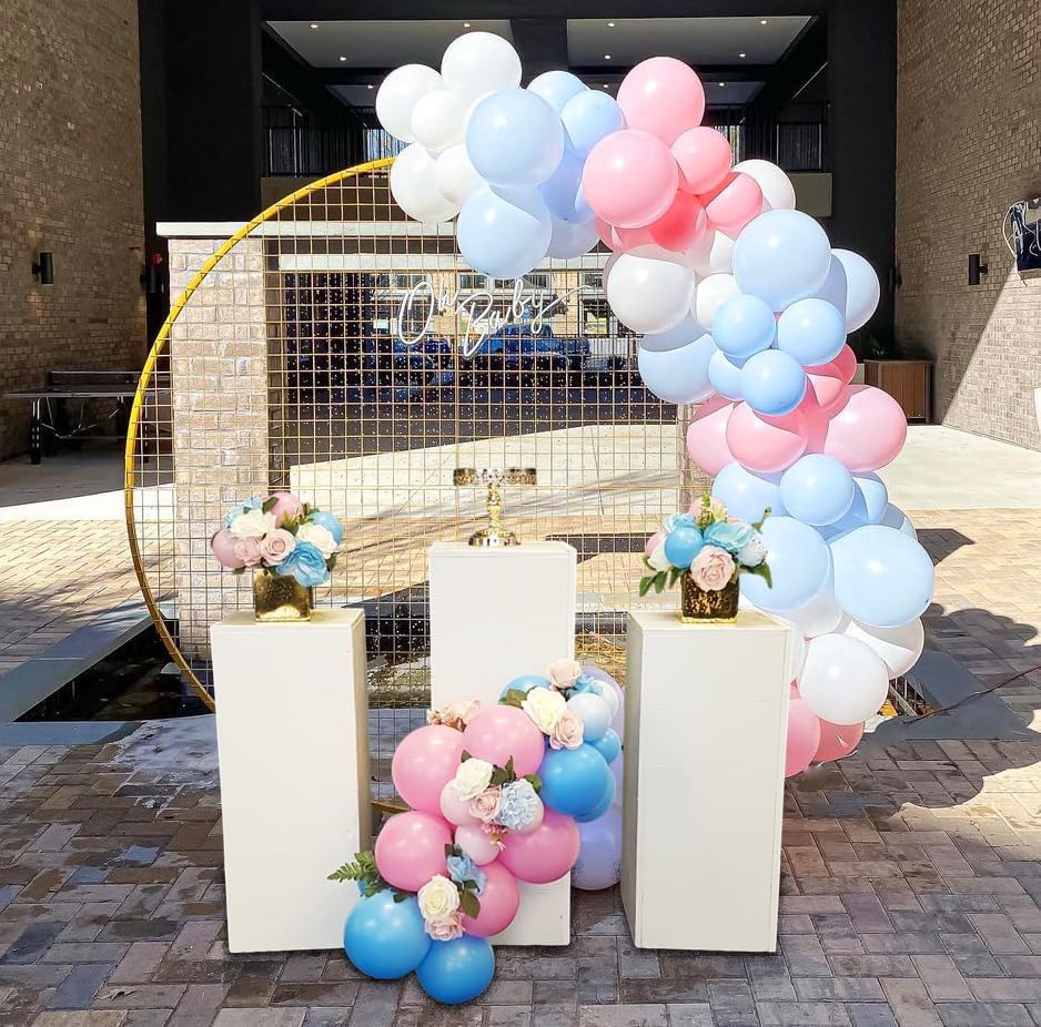 Pink Blue White Balloons 50 Pack - Party Decorations