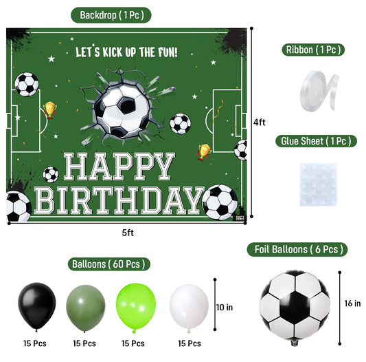Football Theme Birthday Decoration Kit – 69 Pcs Combo