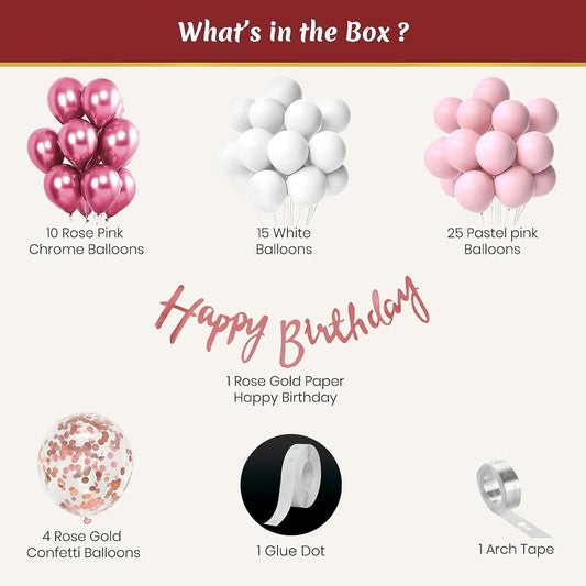 Happy Birthday decoration kit for girls - Set of 57 Pcs