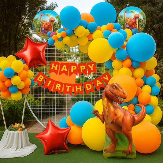 Happy Birthday Decoration Items For Boys- 60 Pcs Combo