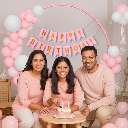 Pink & Blue Birthday Decoration Kit for Girls | Set of 53 Pcs