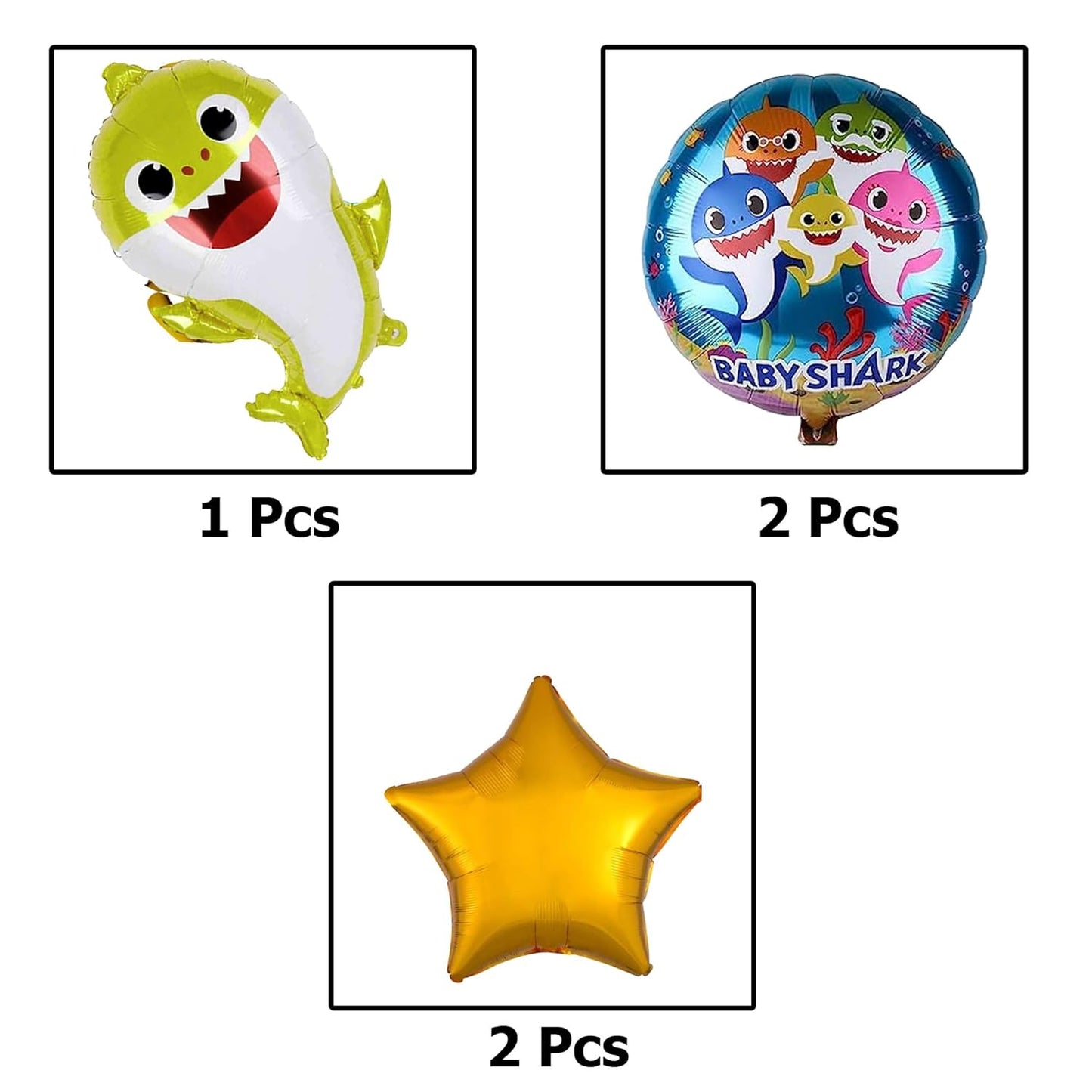 Shark Theme Happy Birthday Decoration Kit - Set of 39 Pcs