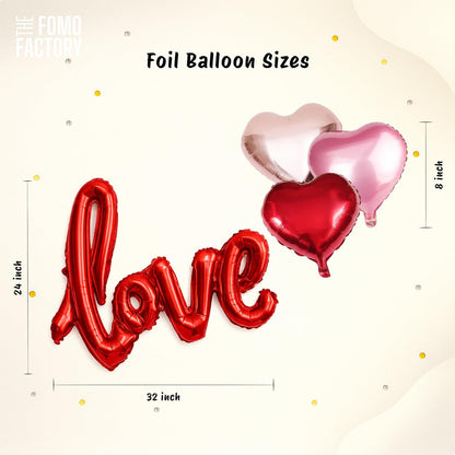 Romantic Red & White Love Balloon Decoration Set - 39 Pcs Pack