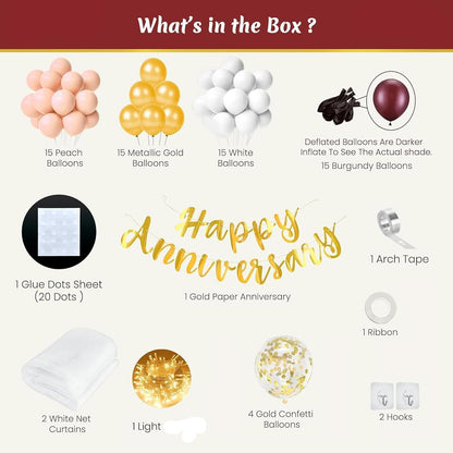 Anniversary Decoration Kit For Couples - Set of 73 Pcs