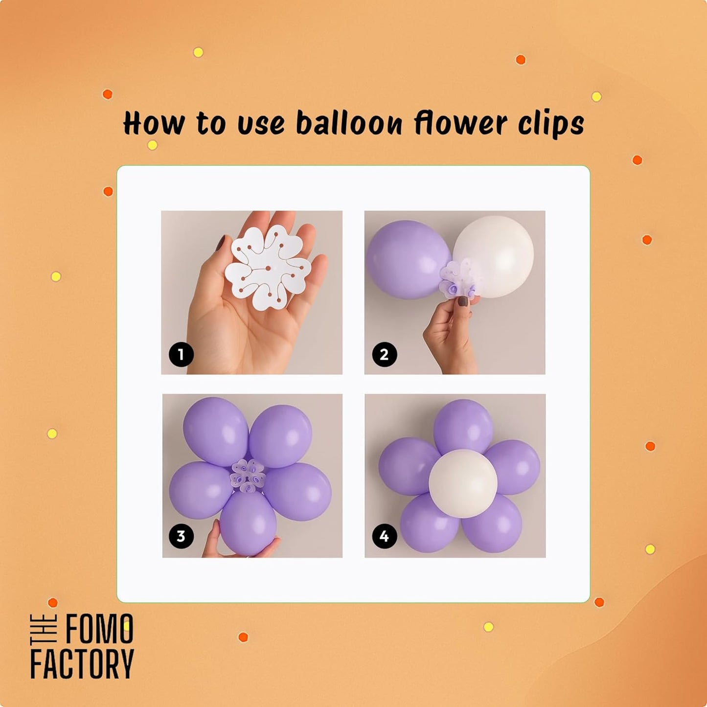 Birthday Decoration Kit With Flower Balloon Clips –Set of 60 Pcs