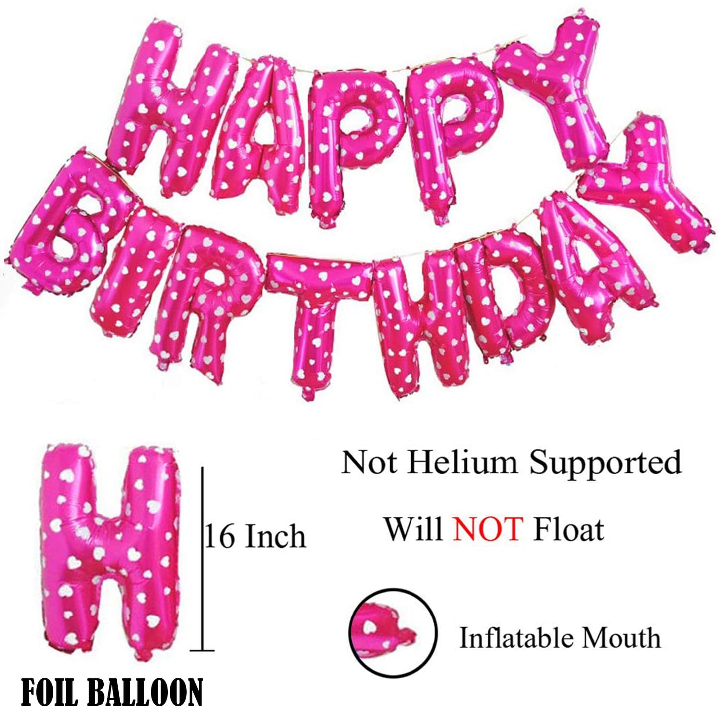 Pink Mouse Theme Happy Birthday Balloon Decoration Kit for Girls, 111 Pcs