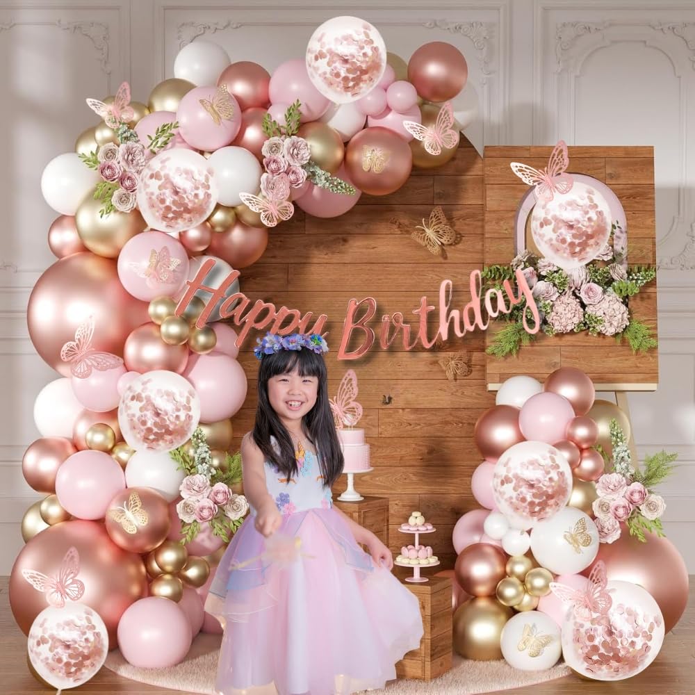 Butterfly Birthday Decoration Kit for Girls - Set of 66 Pcs