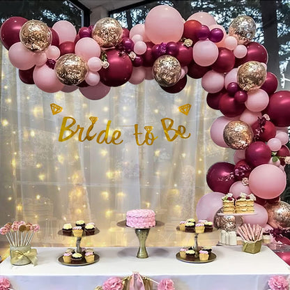 Rose Gold Bride to Be Party Kit with Net, Lights, Balloons