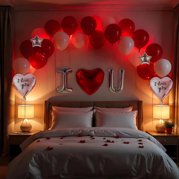 Romantic I Love You Balloon Decoration Kit – Set Of 32 Pcs