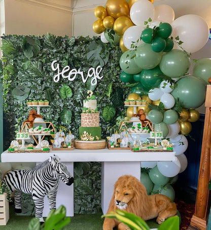 50 pcs Metallic Gold Green White Balloons for Birthday decoration