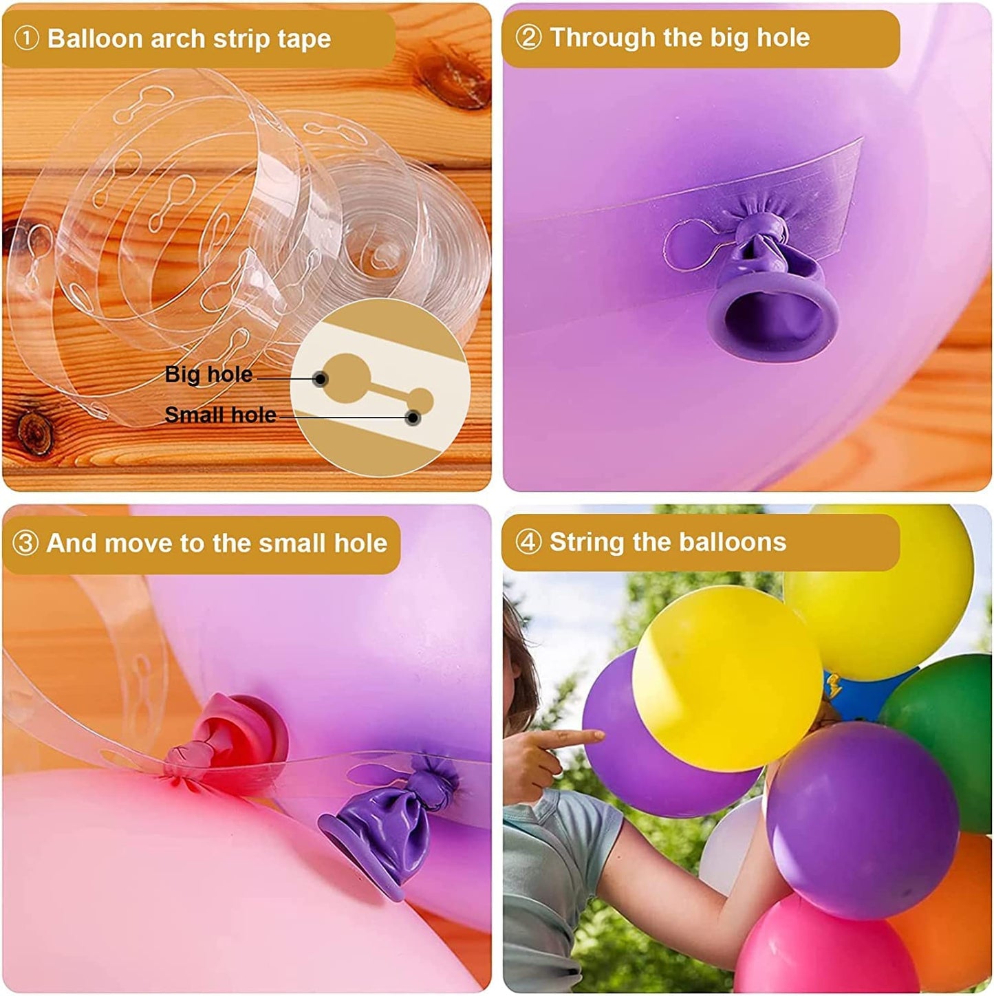 Reusable Balloon Decoration Accessories Combo Of Flower Clips Glue Dot Tape And Arch Making Strip Set Of 14 Pcs (Flower Clip with Tapes)