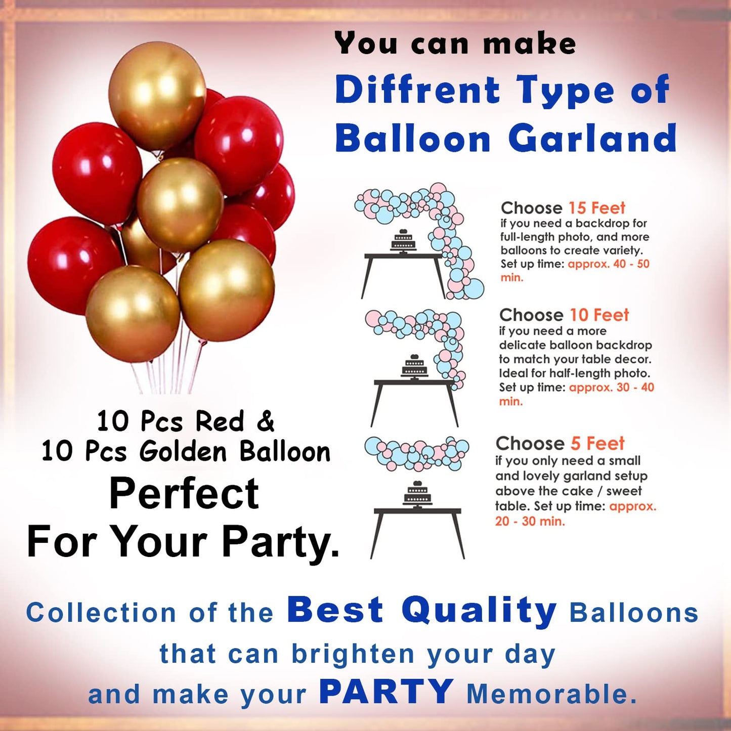 26-Piece Golden Red Bridal Shower Decoration Kit with Net Curtains & LED Lights