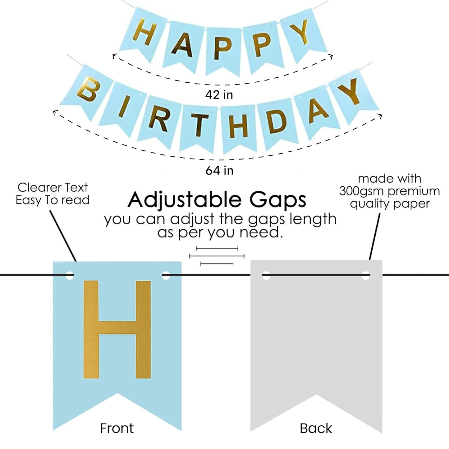 Premium 33-Piece Blue Silver Birthday Balloon Decoration Set with Banner for Boys