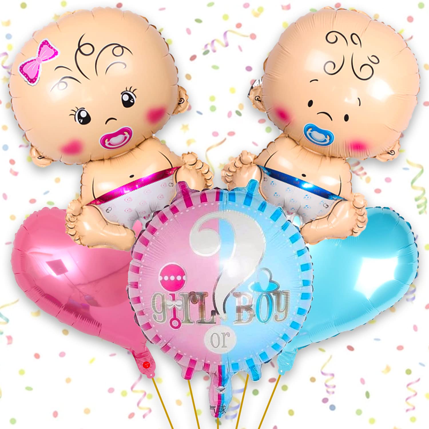 Delightful Pink Baby Shower Decoration Set - 5 Foil Balloons Welcome Baby