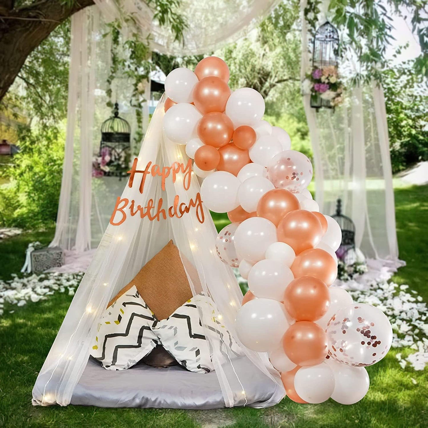 Canopy tent for decorations ,Birthday Decoration items for Girl - 41 pcs