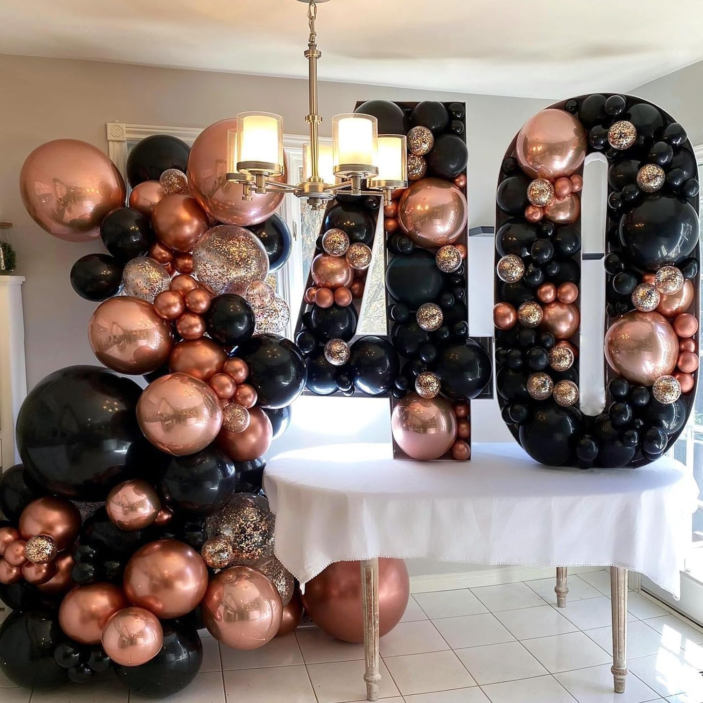 Rose Gold Black Balloon Garland Kit - 104Pcs Party Decoration