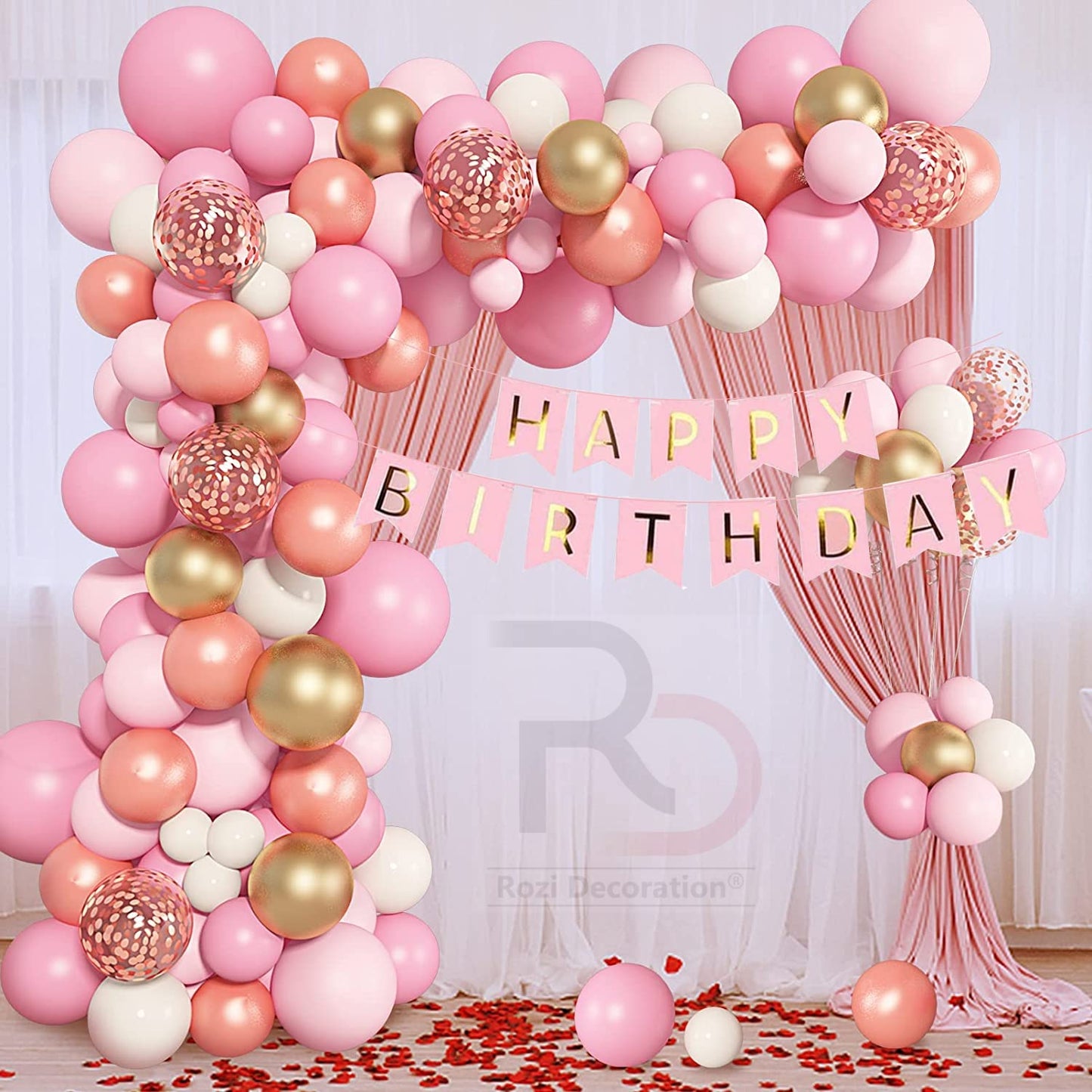Birthday Decoration Kit For Girls – Set of 57 Pcs