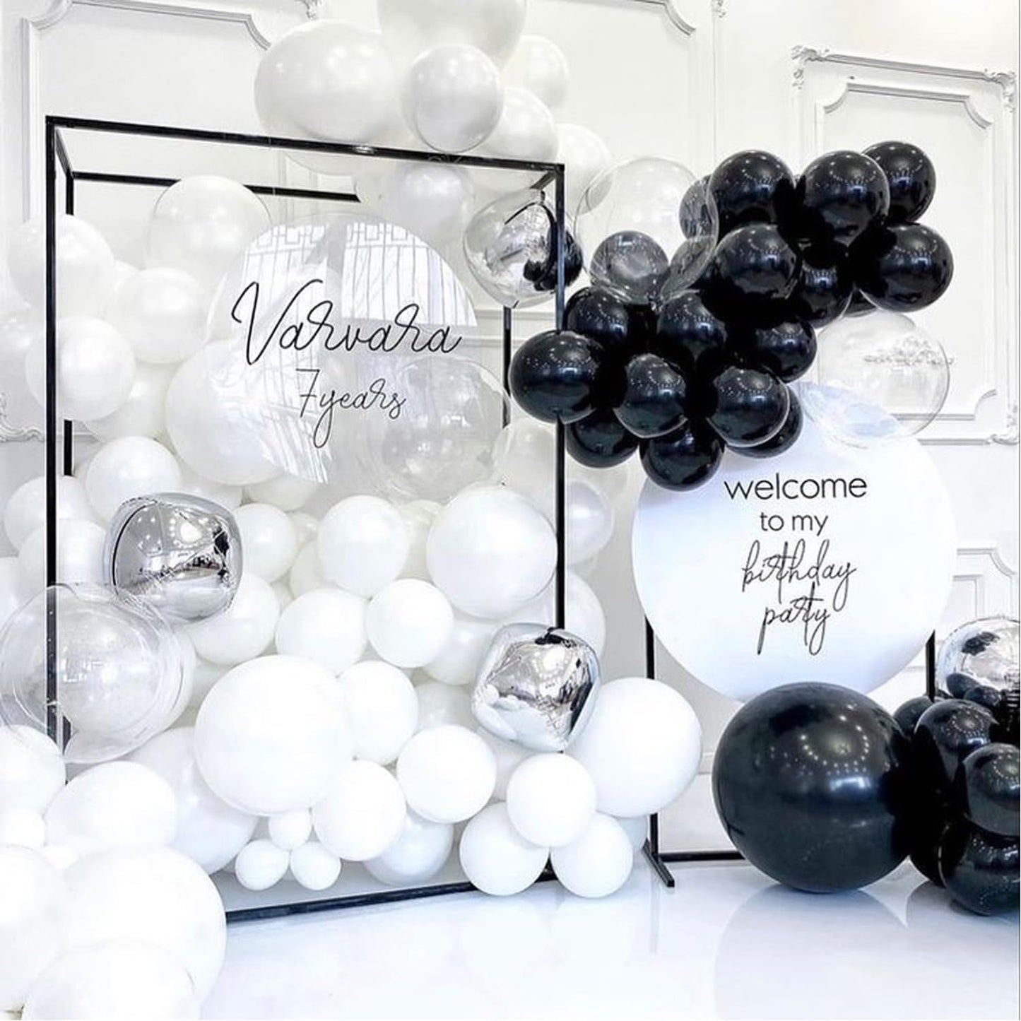 Black White Balloon Garland Kit - 110 Pcs Wedding & Birthday Party